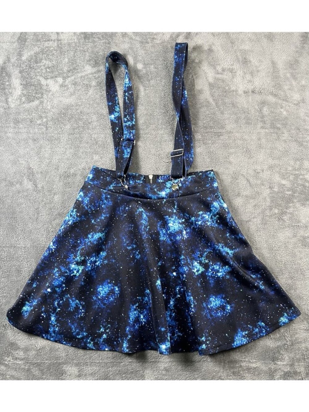 Hot Topic Suspender Skirt Blue Galactic Size M